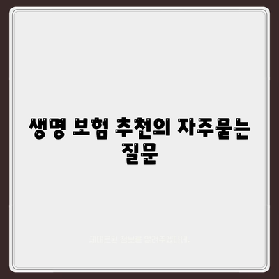 생명 보험 추천