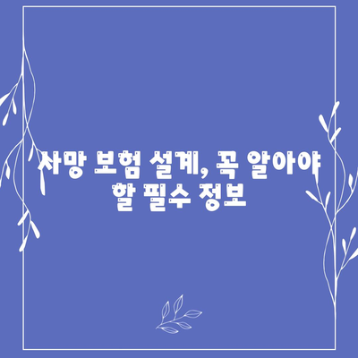 사망 보험 설계