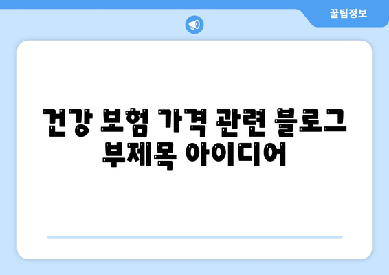 건강 보험 가격