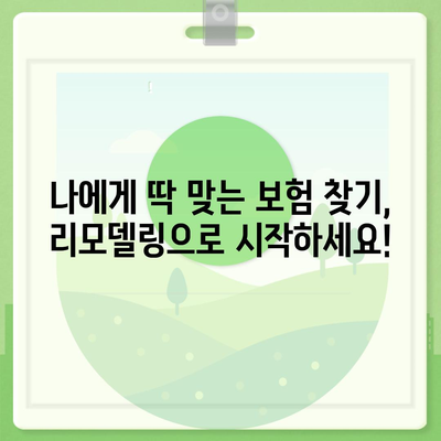 생명 보험 리모델링
