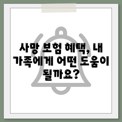 사망 보험 혜택