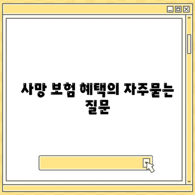 사망 보험 혜택