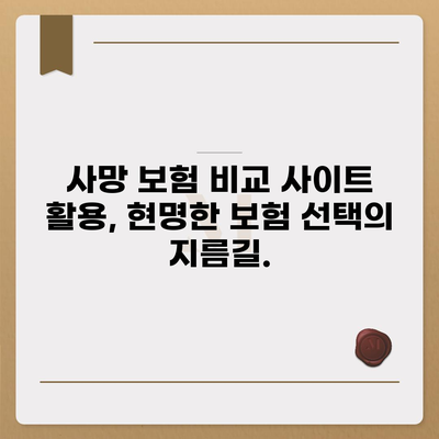 사망 보험 비교 사이트