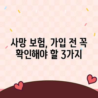 사망 보험 설계