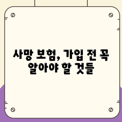 사망 보험 혜택