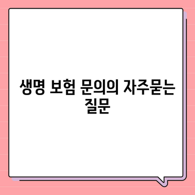 생명 보험 문의