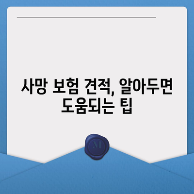 사망 보험 견적