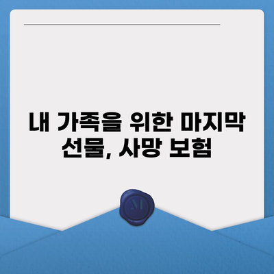 사망 보험 상품