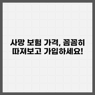 사망 보험 가격