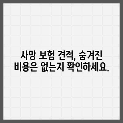 사망 보험 견적