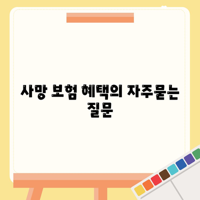 사망 보험 혜택