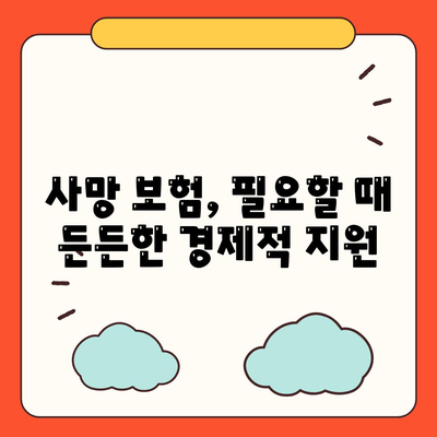 사망 보험 혜택