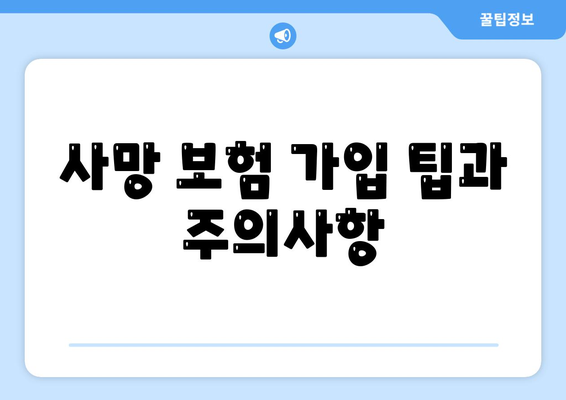사망 보험 비교 사이트