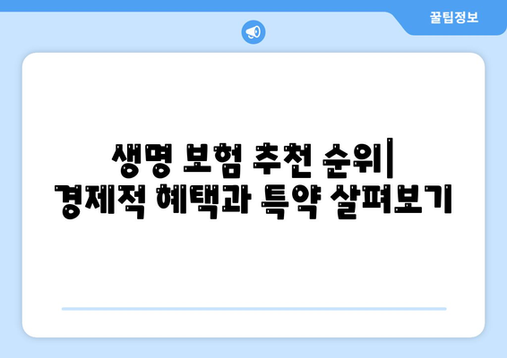 생명 보험 추천 순위