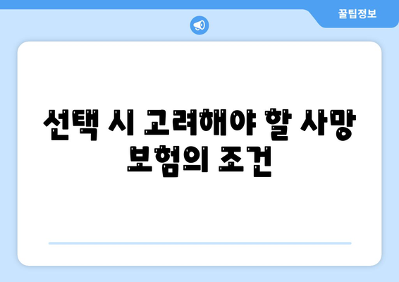 사망 보험 비교 사이트