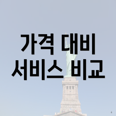 가격 대비 서비스 비교