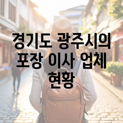 경기도 광주시의 포장 이사 업체 현황