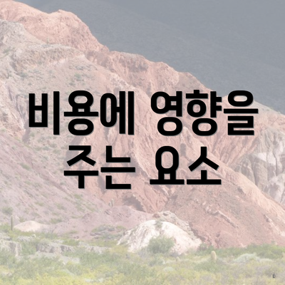 비용에 영향을 주는 요소