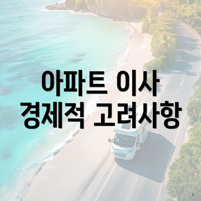 아파트 이사 경제적 고려사항