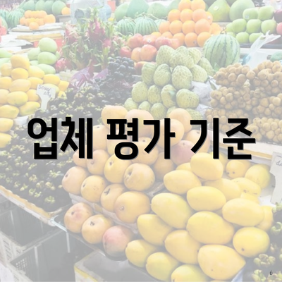 업체 평가 기준
