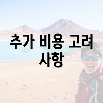 추가 비용 고려 사항
