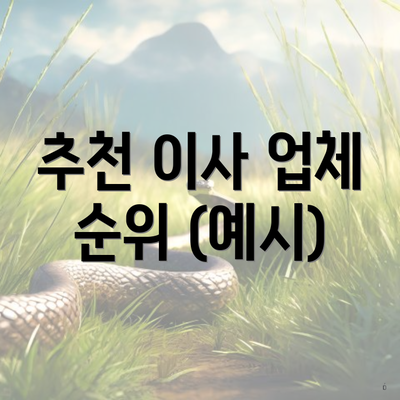 추천 이사 업체 순위 (예시)