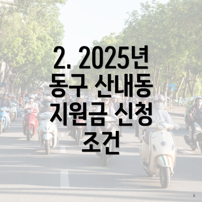 2. 2025년 동구 산내동 지원금 신청 조건