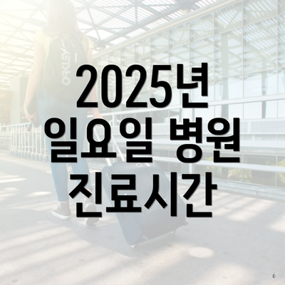 2025년 일요일 병원 진료시간