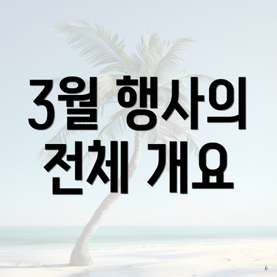 3월 행사의 전체 개요