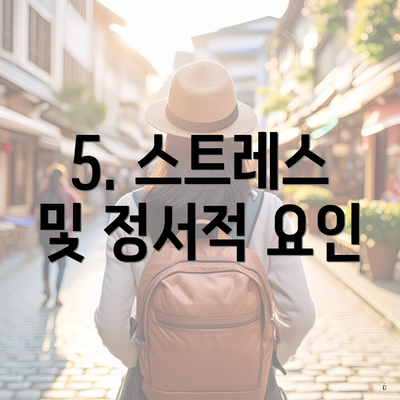 5. 스트레스 및 정서적 요인