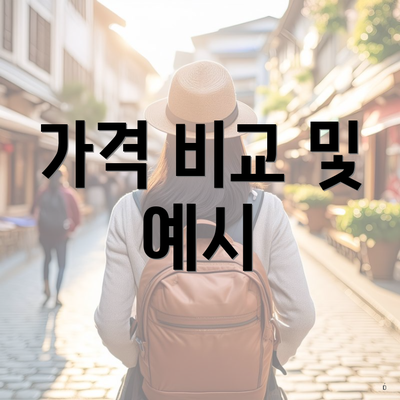 가격 비교 및 예시