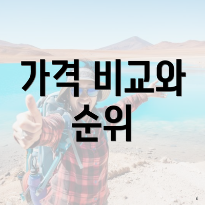 가격 비교와 순위