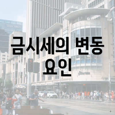 금시세의 변동 요인