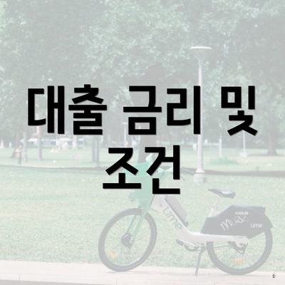 대출 금리 및 조건