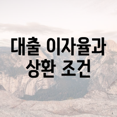 대출 이자율과 상환 조건