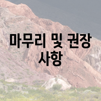 마무리 및 권장 사항