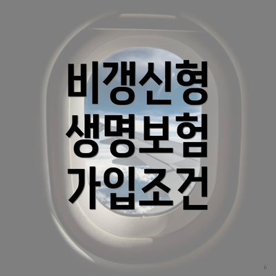 비갱신형 생명보험 가입조건