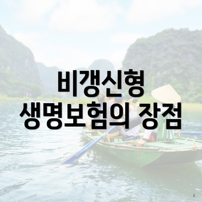 비갱신형 생명보험의 장점