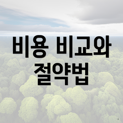 비용 비교와 절약법