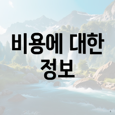 비용에 대한 정보