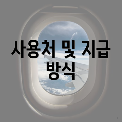 사용처 및 지급 방식
