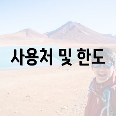 사용처 및 한도