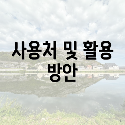 사용처 및 활용 방안