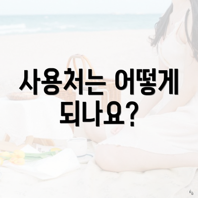 사용처는 어떻게 되나요?