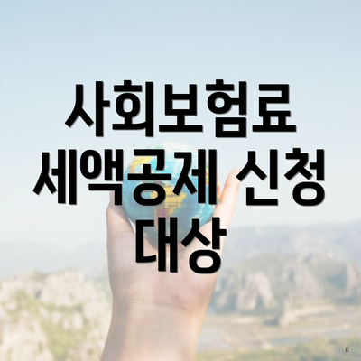사회보험료 세액공제 신청 대상