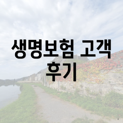 생명보험 고객 후기