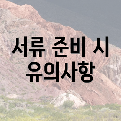 서류 준비 시 유의사항