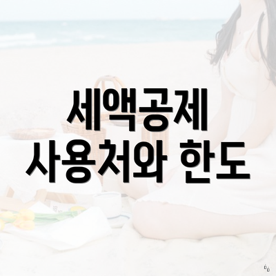 세액공제 사용처와 한도