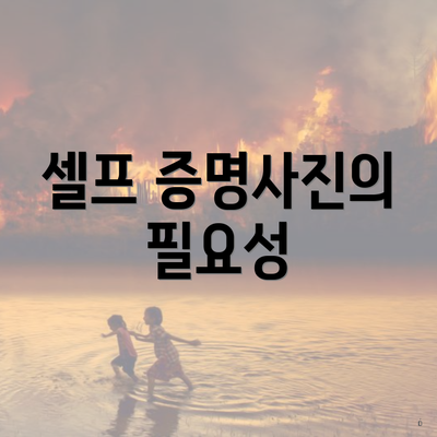 셀프 증명사진의 필요성