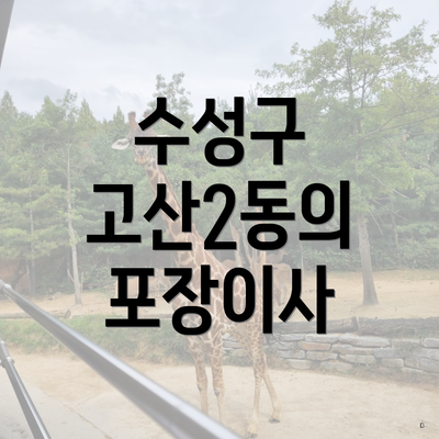 수성구 고산2동의 포장이사